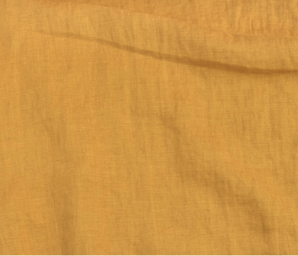 Washed Linen Fabric in Yellow Medium Weight